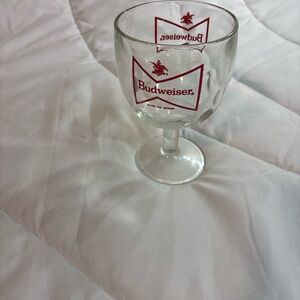 Vintage Budweiser King of Beers Thumbprint Goblet- see chip at bottom
